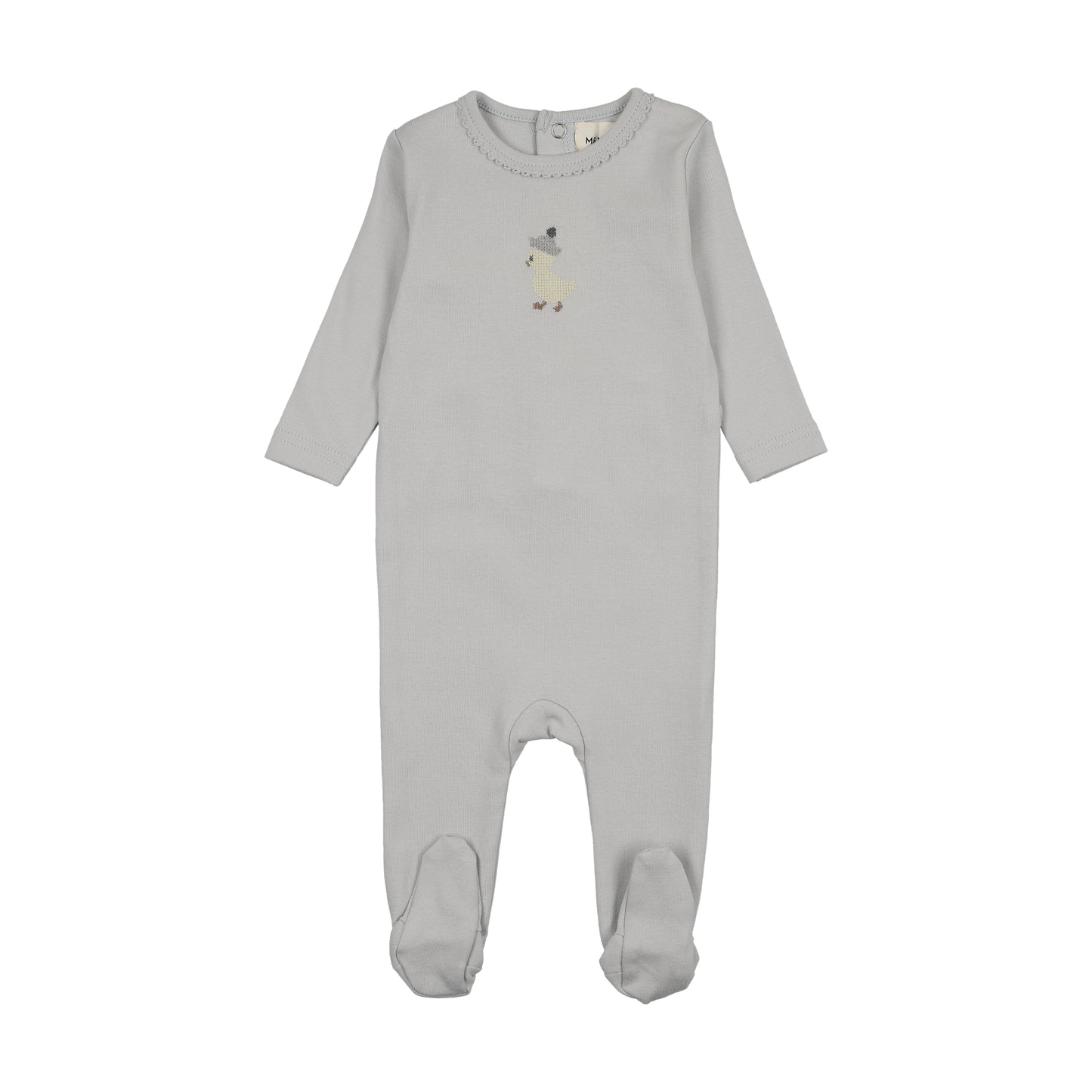 Mema Knit Embroidered Footie