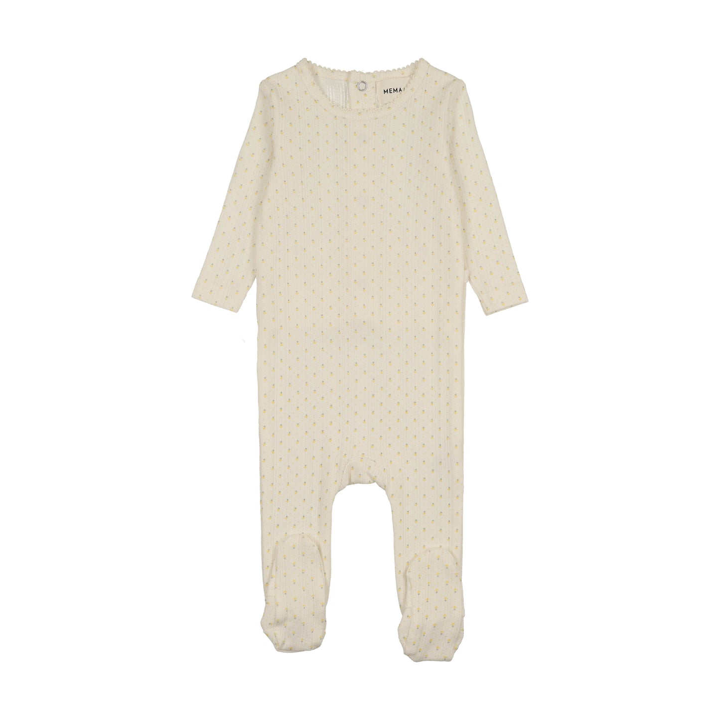 Mema Knit Pointelle Tulip Print Footie