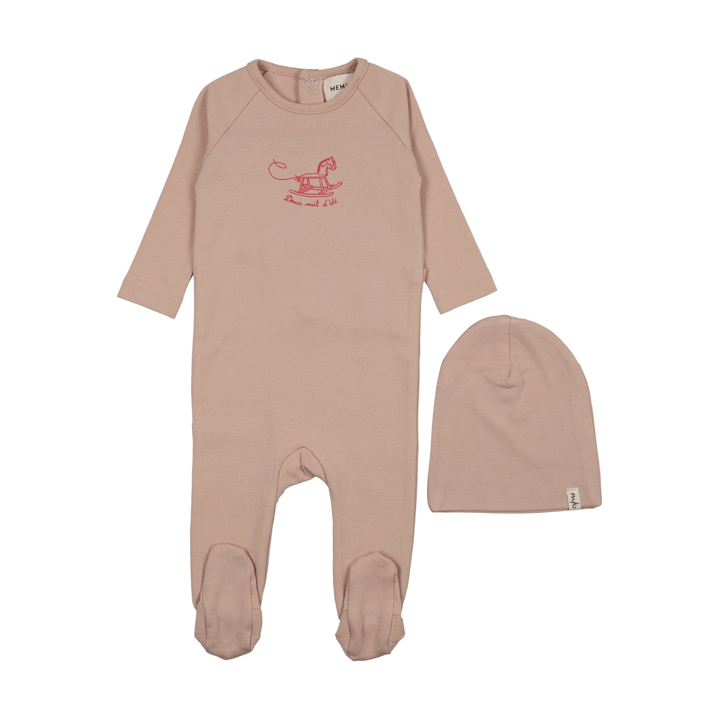 Mema Knit Horse Rocker Footie + Beanie