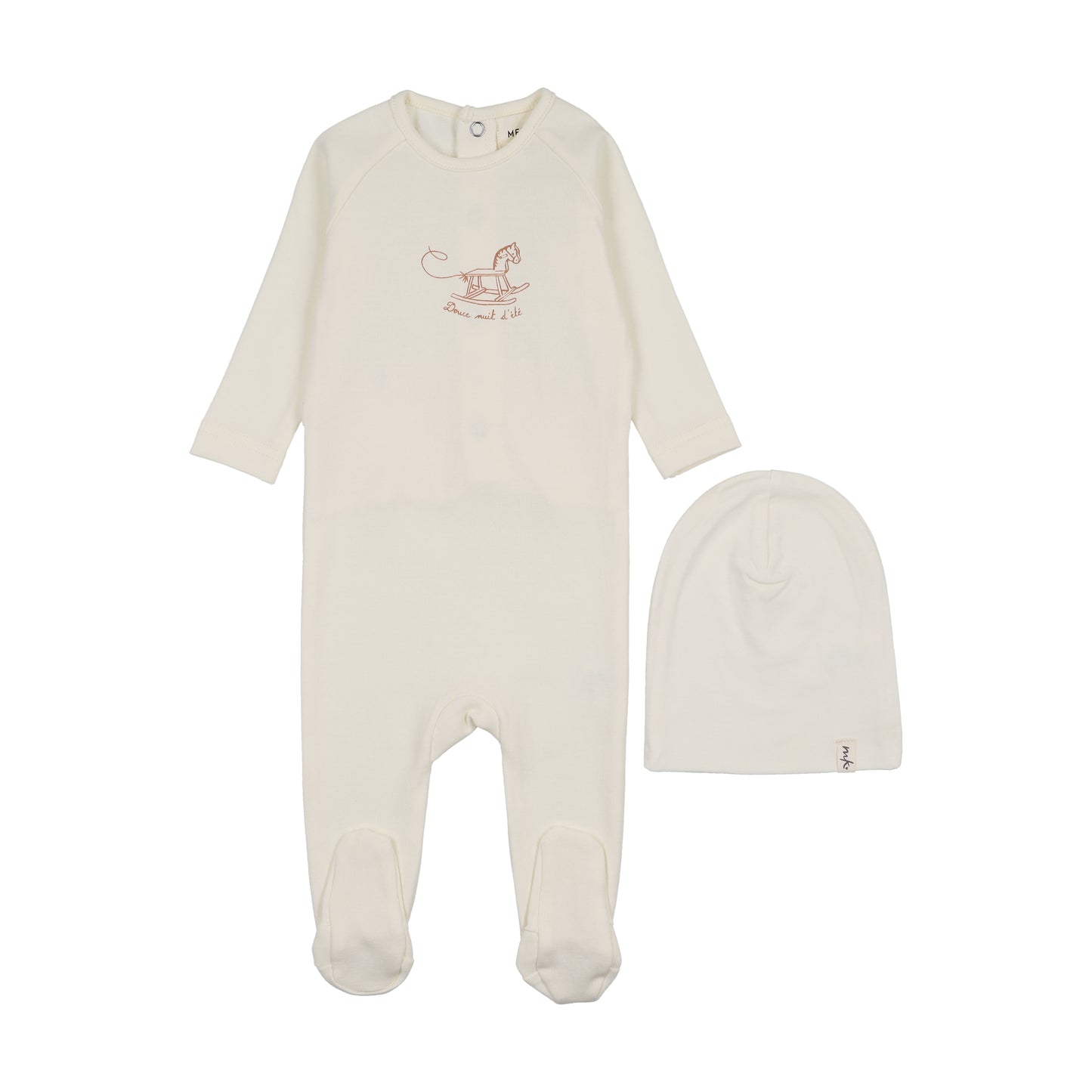Mema Knit Horse Rocker Footie + Beanie