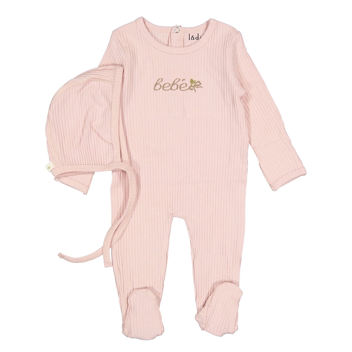 Ladida Mauve Bebe Footie + Bonnet Set