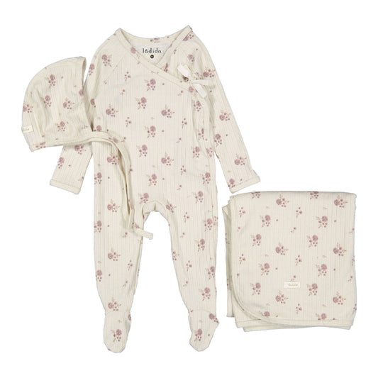 Ladida Rose Grid Print Blanket