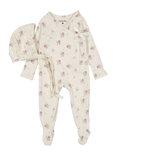 Ladida Rose Grid Print Romper and Bonnet