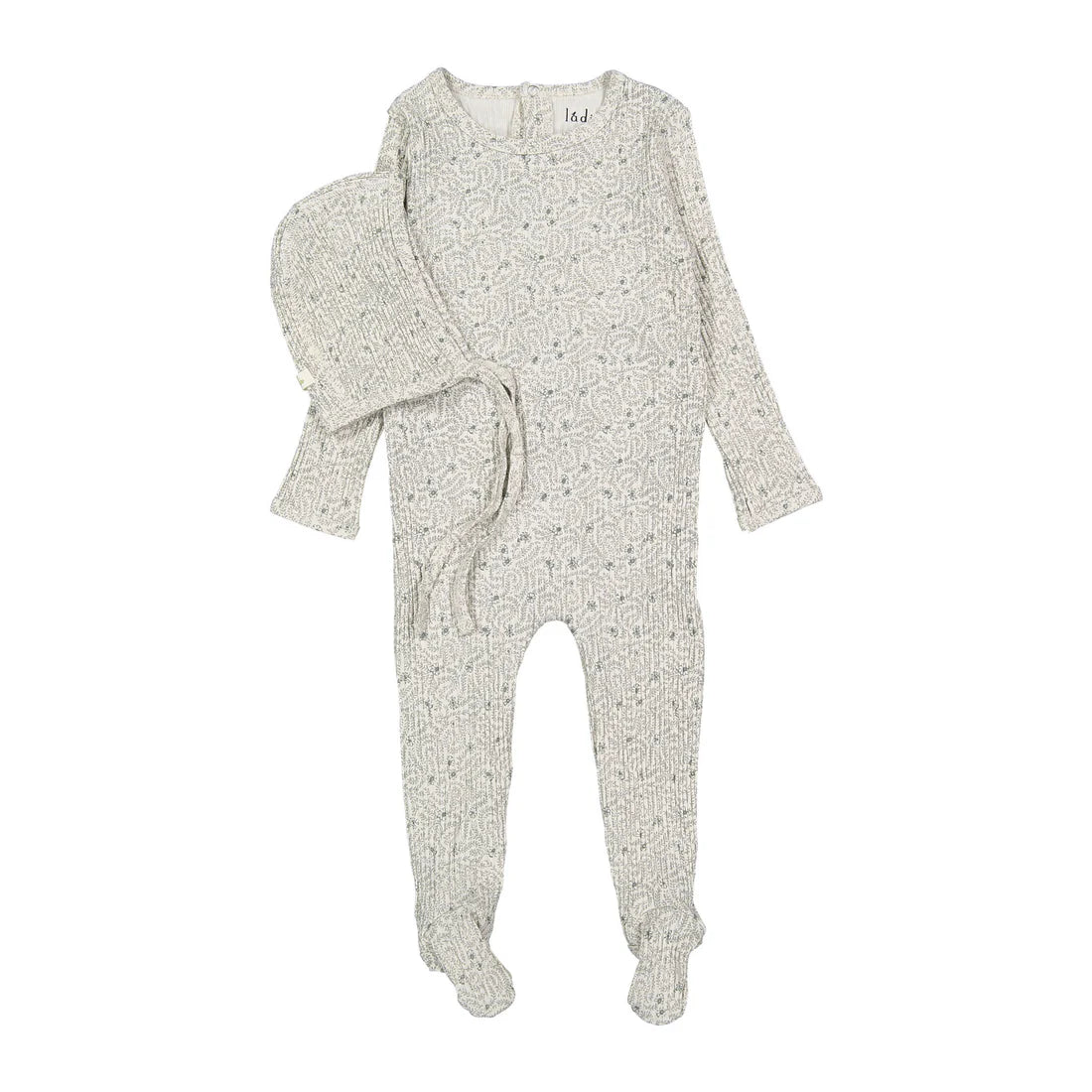 Ladida Teal Liana Print Romper and Bonnet