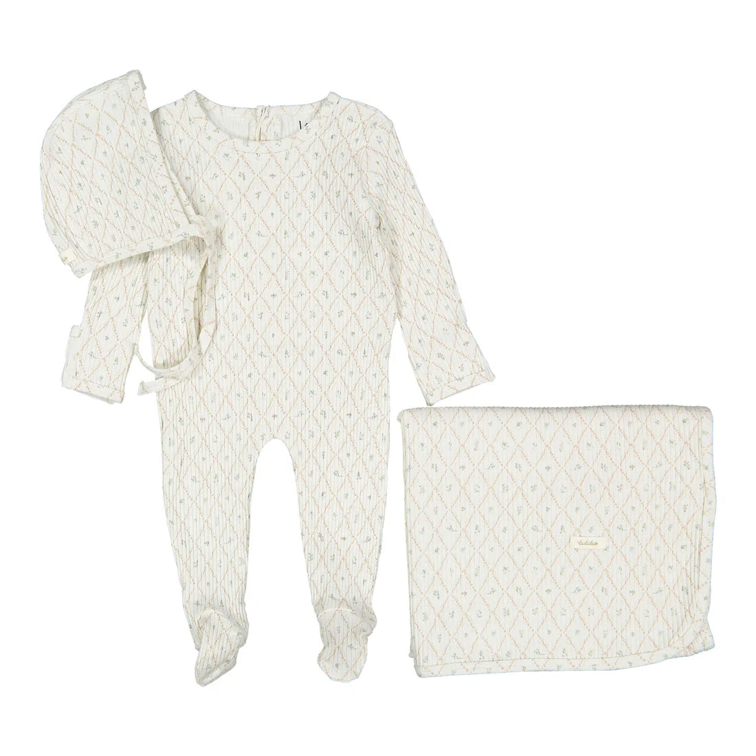 Ladida Mauve Fairytale Romper + Bonnet + Blanket