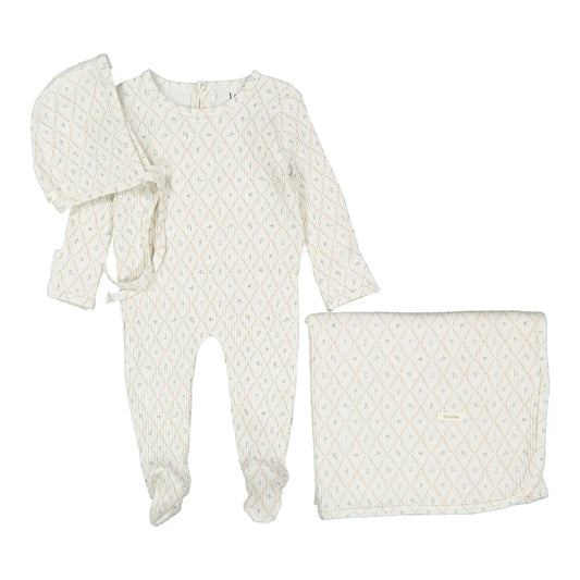 Ladida Mauve Fairytale Romper + Bonnet + Blanket