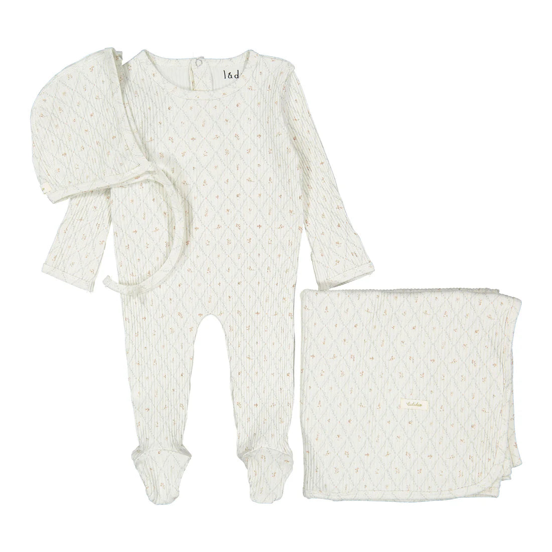 Ladida Taupe Fairytale Romper + Bonnet + Blanket