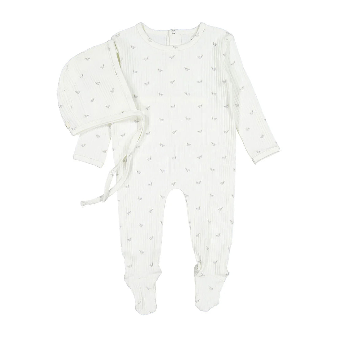 Ladida Blue Duckling Romper + Bonnet
