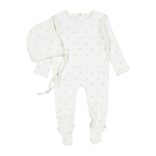 Ladida Blue Duckling Romper + Bonnet