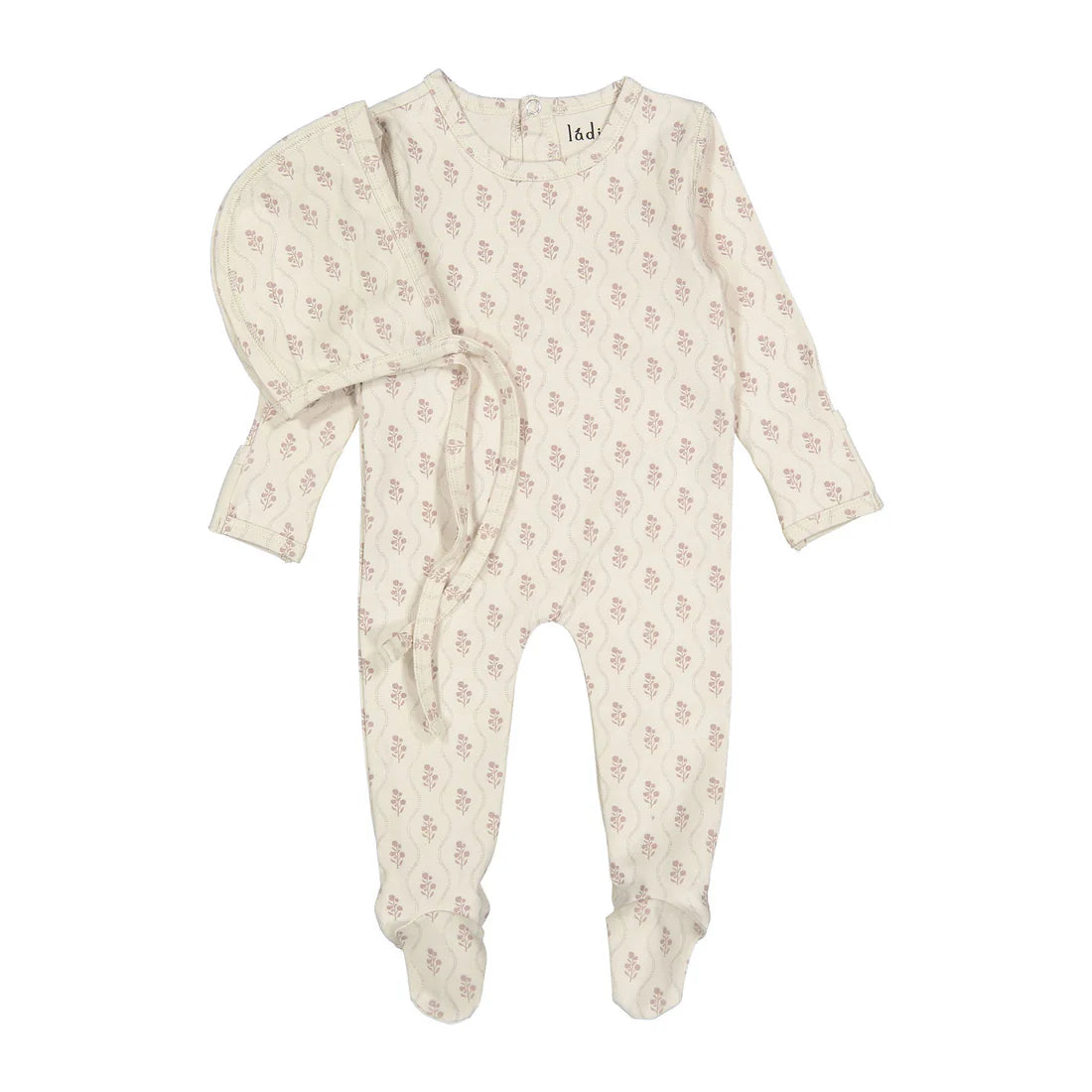 Ladida Pink Tapestry Romper + Bonnet