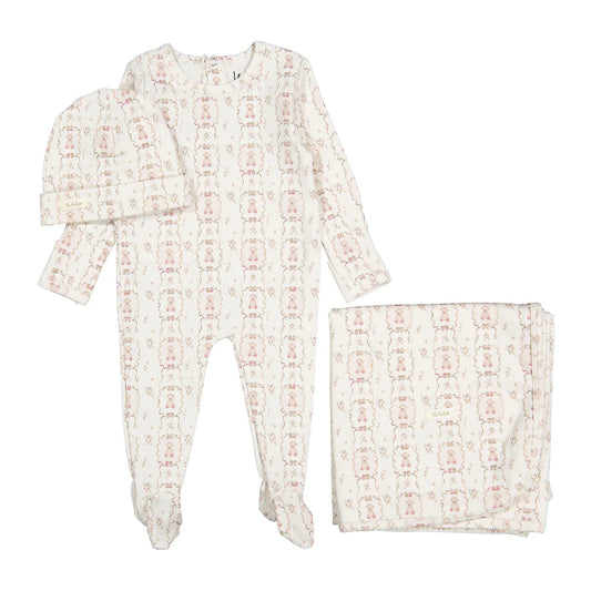 Ladida Mauve Teddy Romper + Hat +Blanket