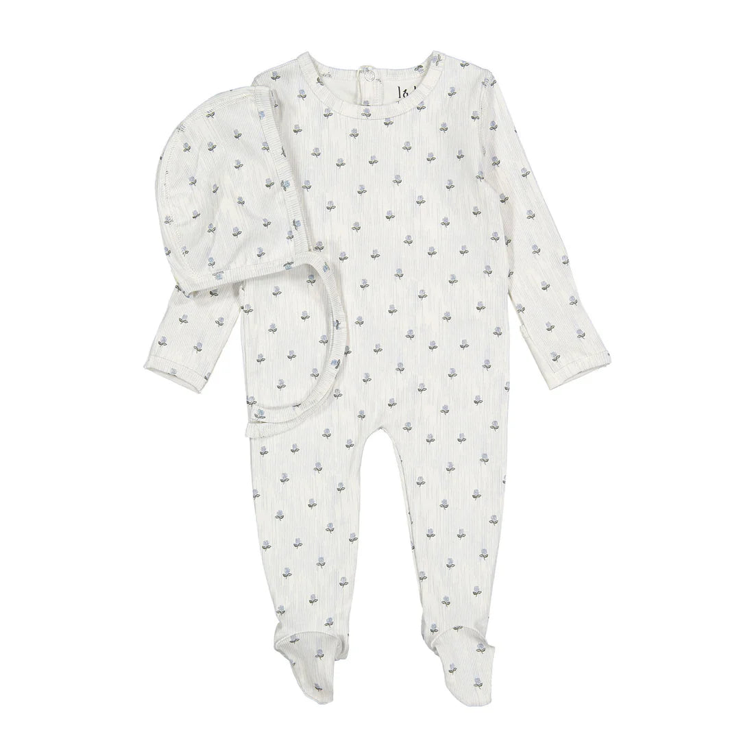 Ladida Vintage Blue Romper + Bonnet