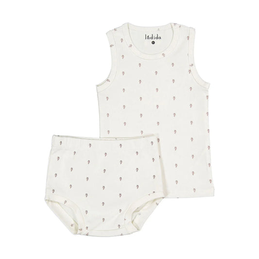 Ladida Green Tiny Rose Bloomer Set