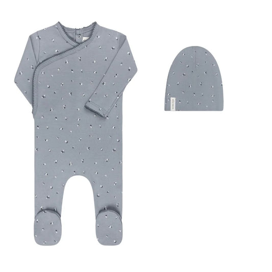 Ely's & Co Organic Cotton Cluster Leaf Collection Footie + Beanie