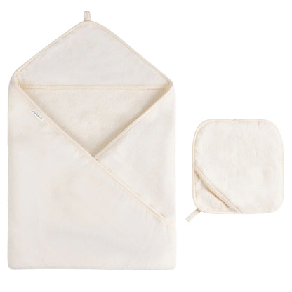 Ely's & Co Scalloped Hooded Towel and Washcloth Set