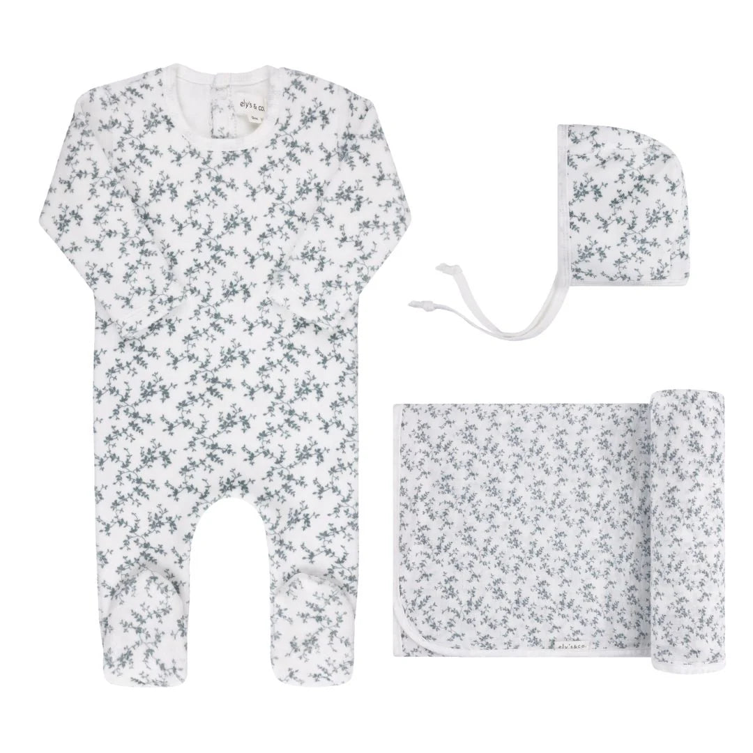 Ely's & Co Velour Vine Pattern Collection 3 Piece Set