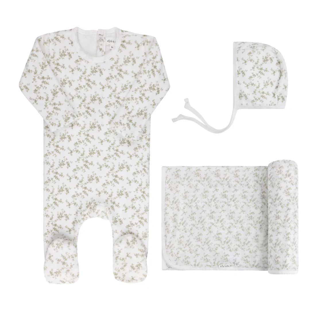 Ely's & Co Velour Vine Pattern Collection 3 Piece Set