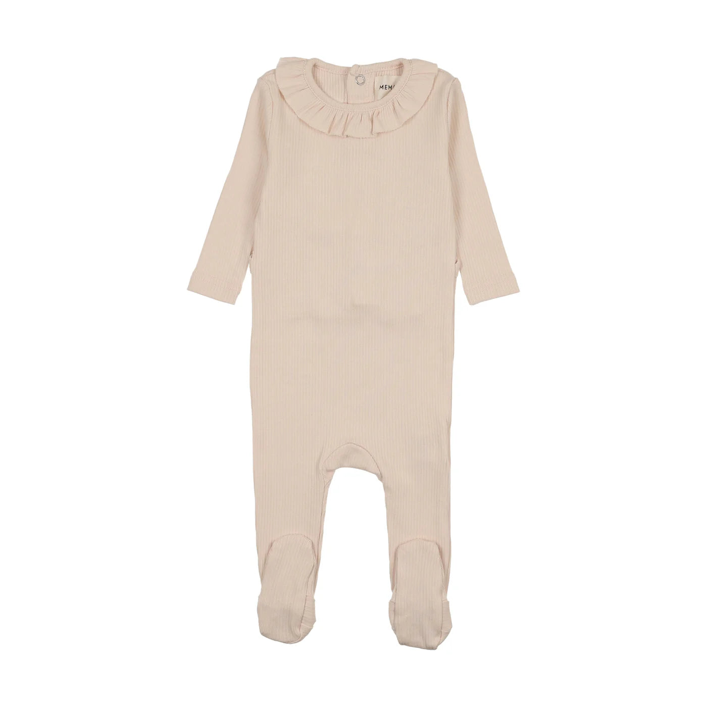 Mema Knit Rib Ruffle Collar Footie