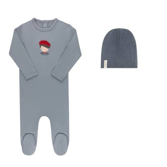 Ely's & Co French Terry French Boy Collection Footie & Beanie