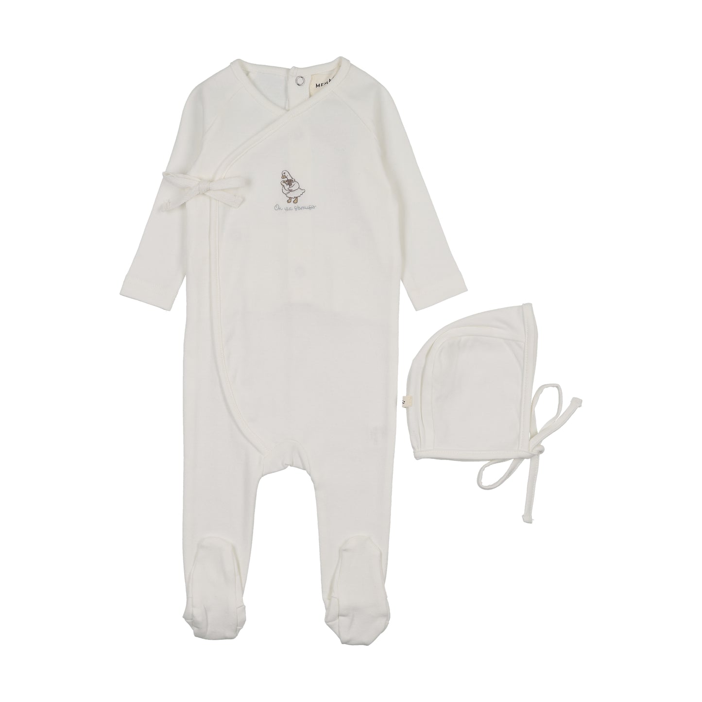 Mema Knit Duck Footie + Bonnet