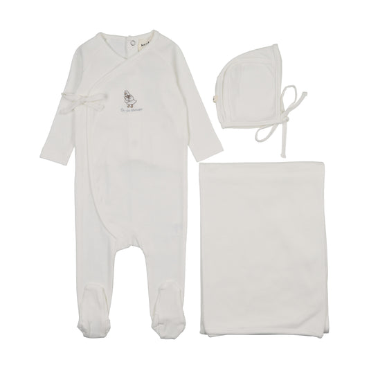 Mema Knit Duck Footie 3 Piece Set