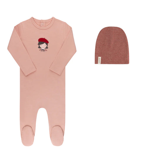 Ely's & Co French Terry French Girl Collection Footie & Beanie