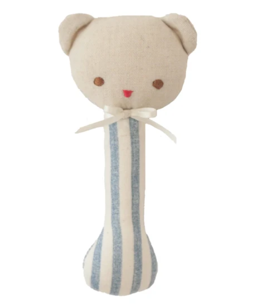 Alimrose Ted Stick Rattle Chambray Stripe