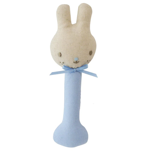 Alimrose Linen Bunny Stick Rattle