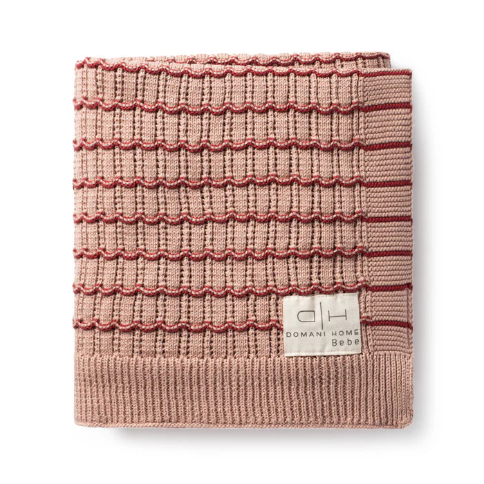 Domani Home Striated Scallop Blanket Blue