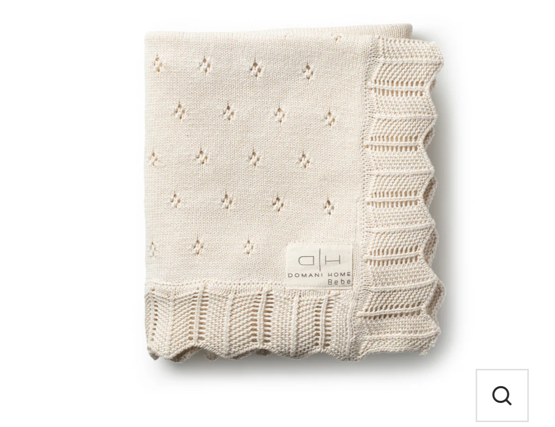 Domani Home Scalloped Pointelle Blanket Natural