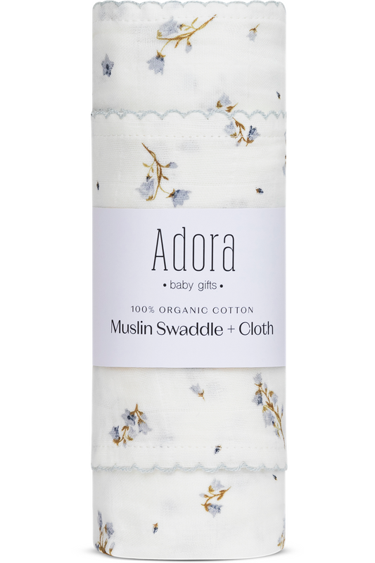 Adora Boy Floral Swaddle + Cloth