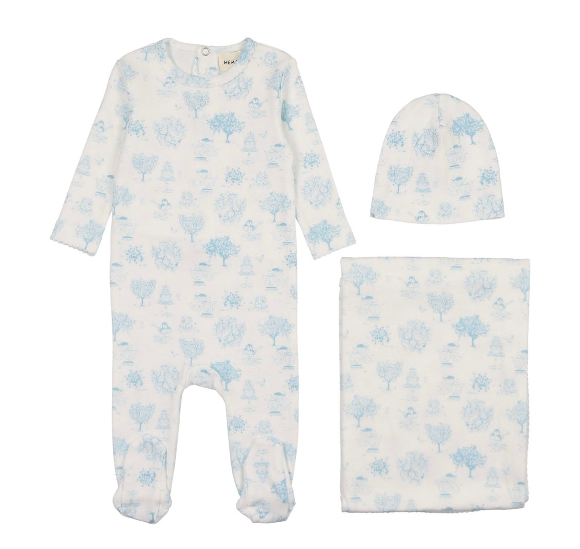 Mema Knits Toile Print Three Piece Set