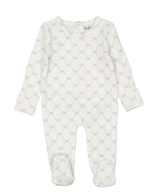 Ladida Layette Pink Bow Footie