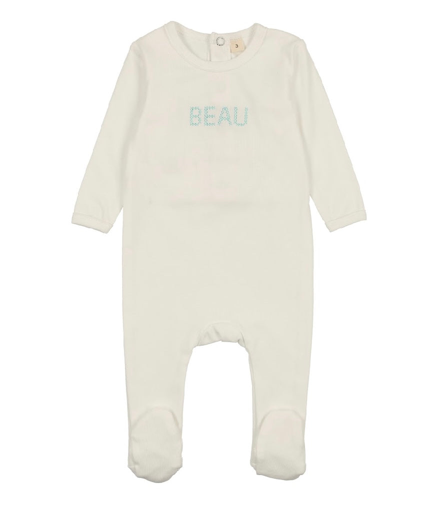 Bonjoy Stictched Beau Footie Set with Beanie