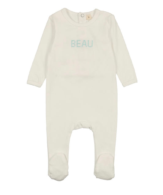 Bonjoy Stictched Beau Footie Set with Beanie