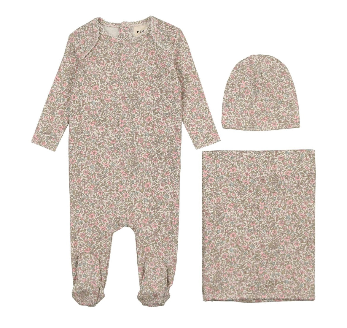 Mema Knits Floral Liberty Print Three Piece Set