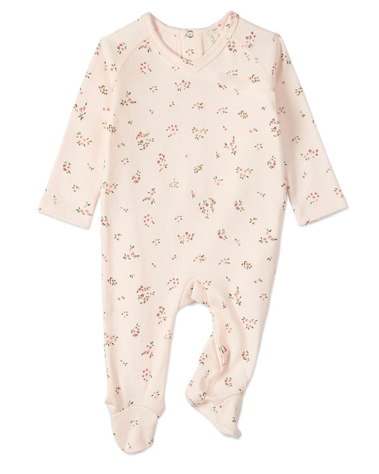 Minimoi Cameo Florals Soft Pink Footie