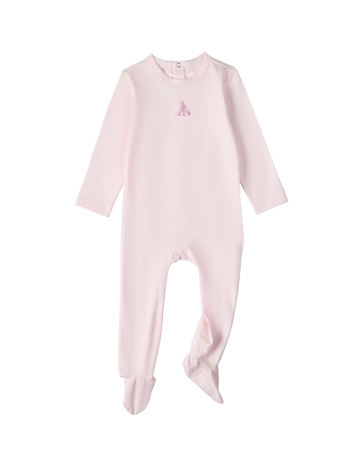 Minimoi Girl And Her Waddling Ducks Baby Pink Footie