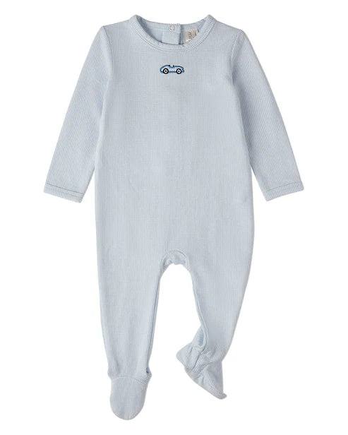 Minimoi Blue Vintage Race Car Footie
