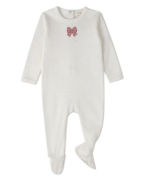 Minimoi Rose Girl's Put A Bow On It Footie