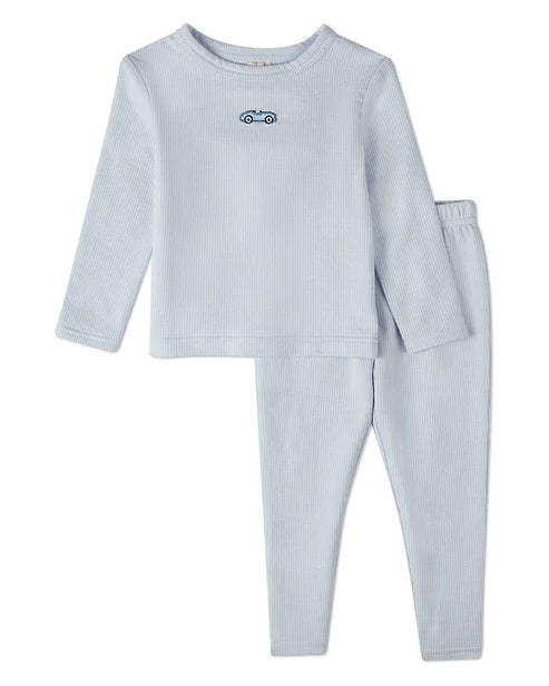 Minimoi Blue Vintage Race Car 2 Pc Pajama Set