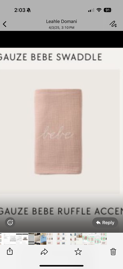 Domani Home Gauze Linen Bebe Swaddle
