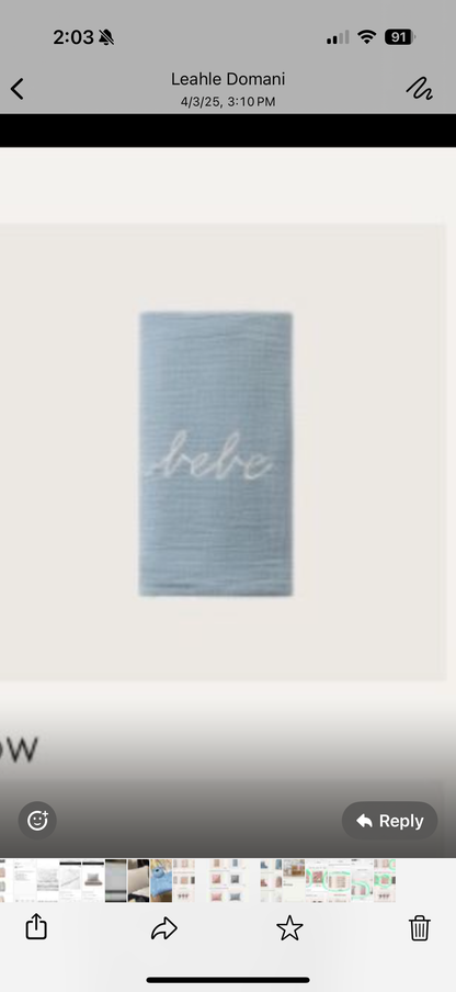 Domani Home Gauze Linen Bebe Swaddle