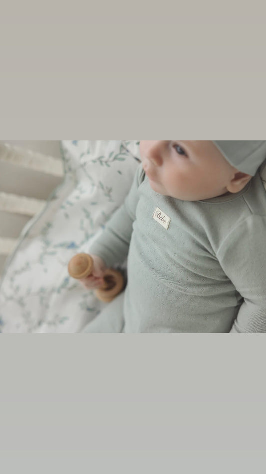Lilette Pointelle Bebe Footie Seafoam