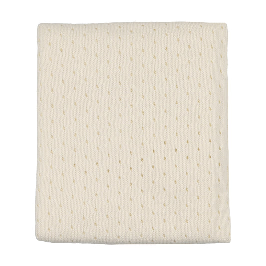 Mema Knit Pointelle Knit Blanket