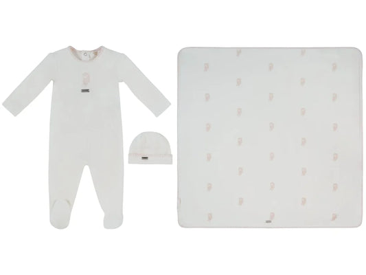 Kipp Atelier Bunny Footie, Hat & Blanket Set - Pink