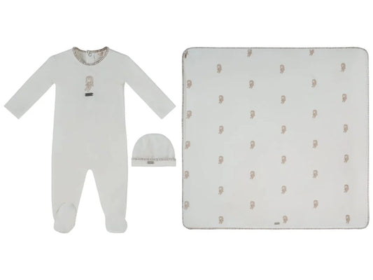 Kipp Atelier Bunny Footie, Hat & Blanket Set - Taupe