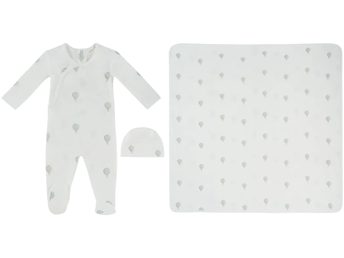 Kipp Ciel Enfant Wrap Footie & Hat Set - Blue