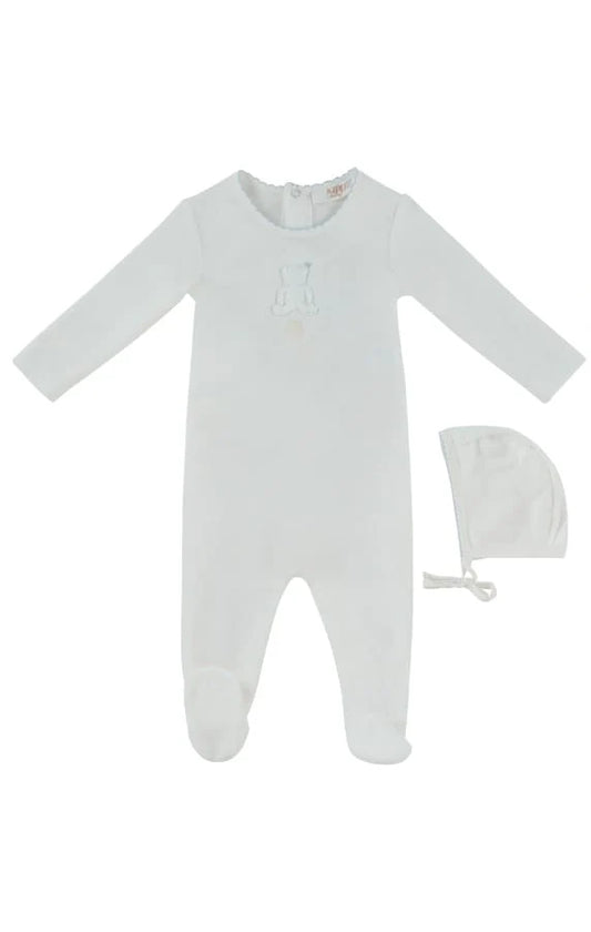 Kipp Fur Ever Yours Footie & Hat Set - Blue