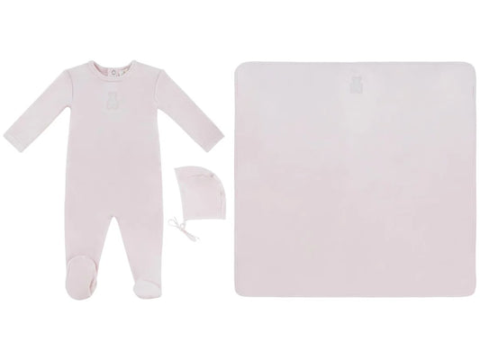 Kipp Petit Ours Footie, Hat and Blanket Set - Pink